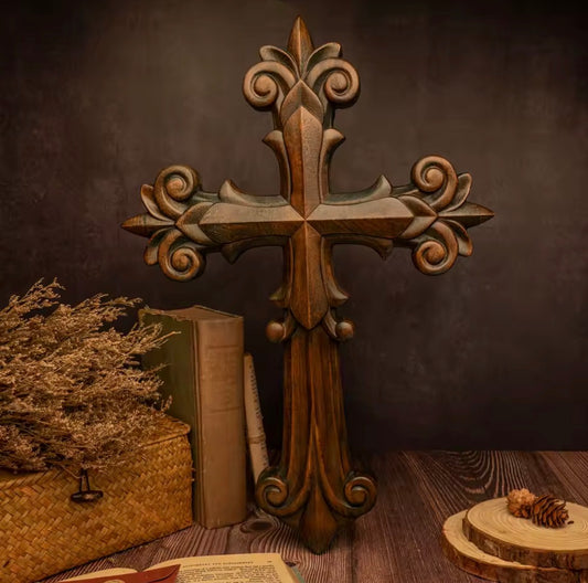 Vintage-Style Wooden Faith Cross