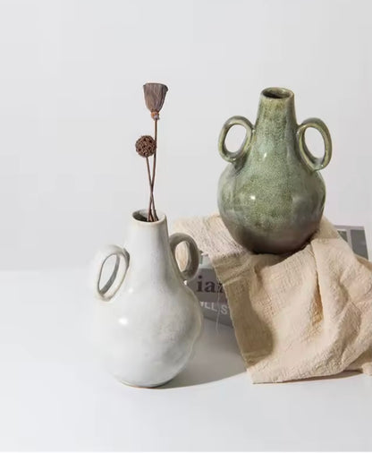 Wabi-Sabi Loop Handle Vases Set