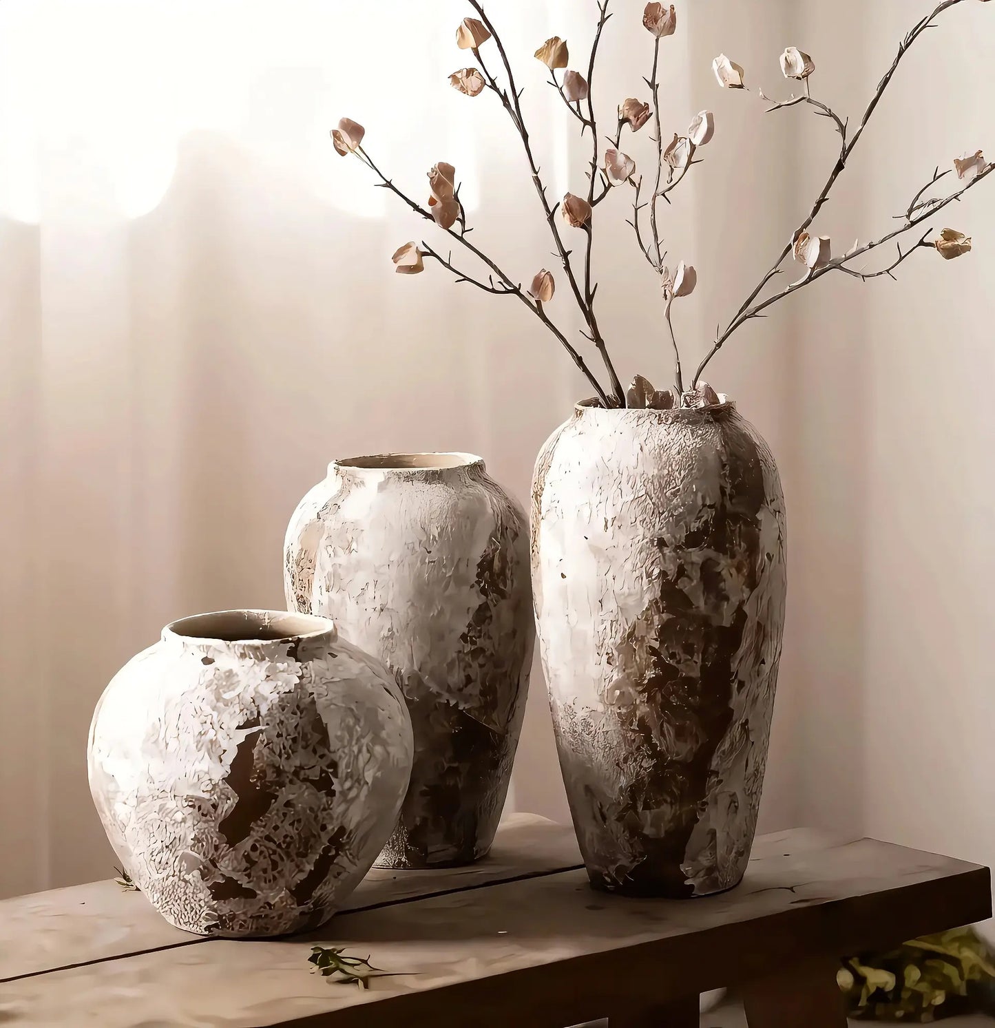 Distressed Patina Pottery Set