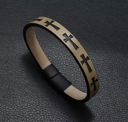 Heritage Cross Leather Band