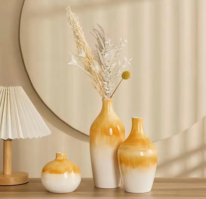 Ombre Warmth Vase Trio