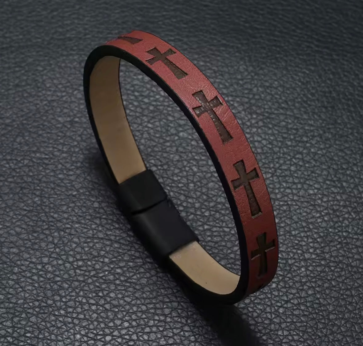 Heritage Cross Leather Band