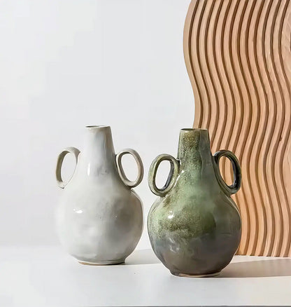 Wabi-Sabi Loop Handle Vases Set