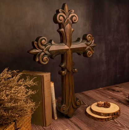 Vintage-Style Wooden Faith Cross