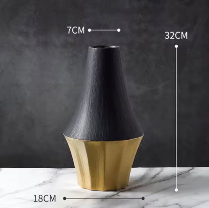 Golden Flare Ceramic Vase