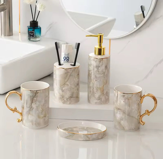 European Marble Ceramic Ensemble