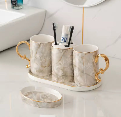 European Marble Ceramic Ensemble