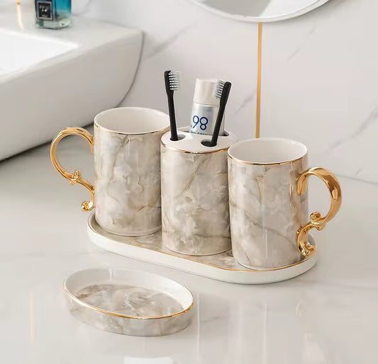 European Marble Ceramic Ensemble